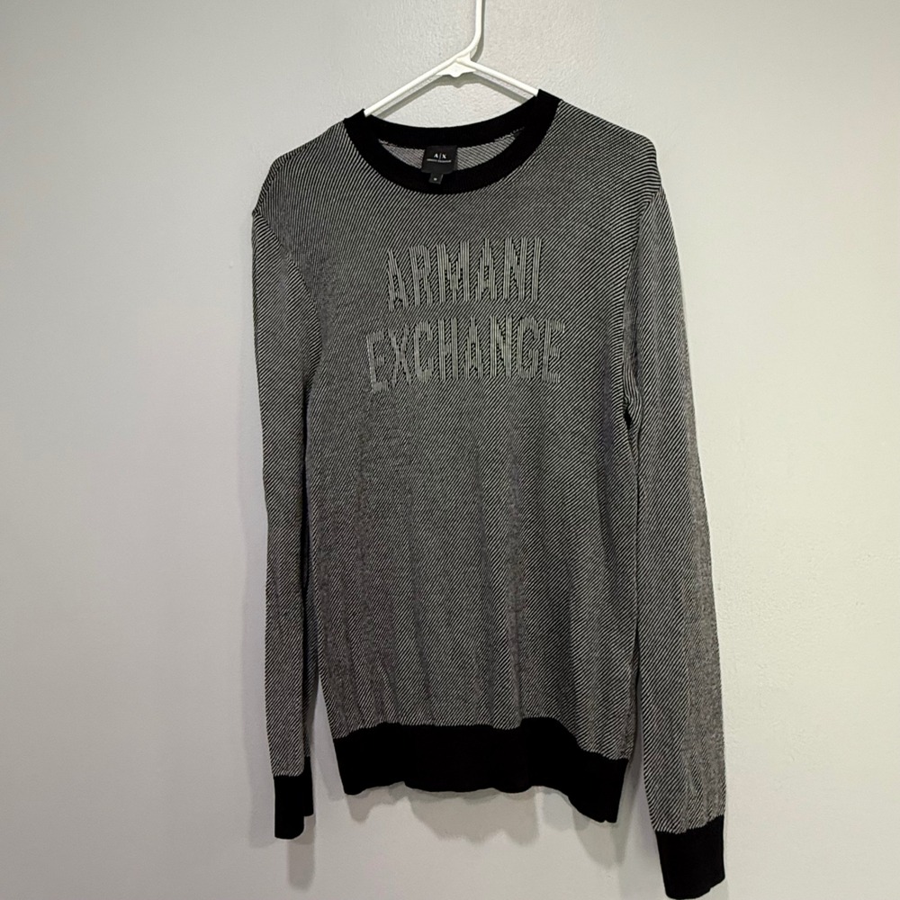 Armani‎ Exchange Crew Neck Sweater Women's Medium Knit Pullover Top Herringbone